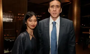 Nicolas Cage z żoną, Riccielą Vergara, na wydarzeniu.