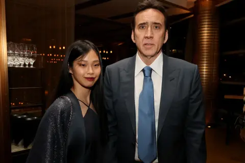 Nicolas Cage z żoną, Riccielą Vergara, na wydarzeniu.