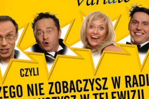 Skład kabaretu pod Wyrwigroszem: czworo rozbawionych artystów, którzy obiecują humor, którego nie zobaczysz w radiu ani w telewizji.