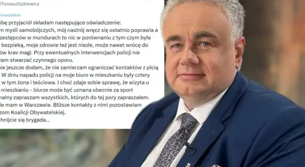 Tomasz Sakiewicz oświadcza, że jego stan psychiczny się poprawia, a problemy zdrowotne, w tym choroba, nie są niczym w porównaniu z tym, co przeżył.