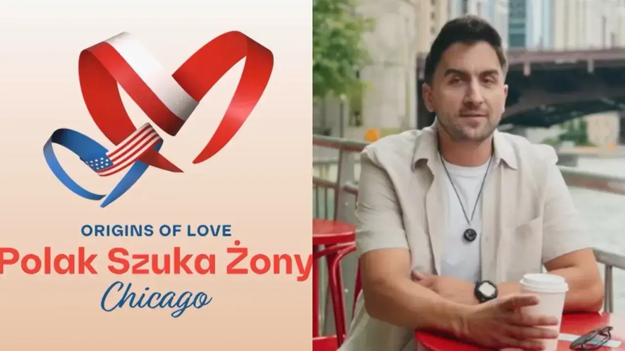 Polak szuka żony w Chicago. Serce z flagami Polski i USA symbolizuje poszukiwania miłości.