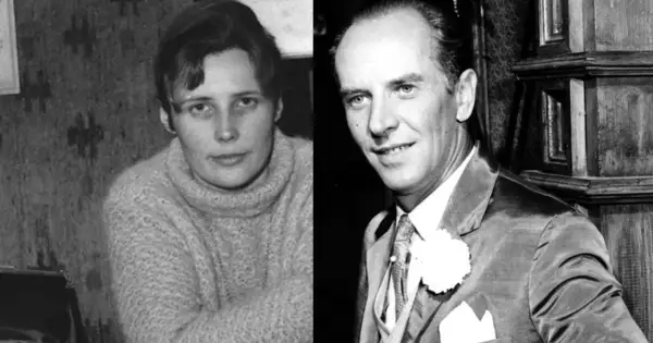 Marek Hłasko i Agnieszka Osiecka, ikony polskiej kultury, w czarno-białym kadrze.